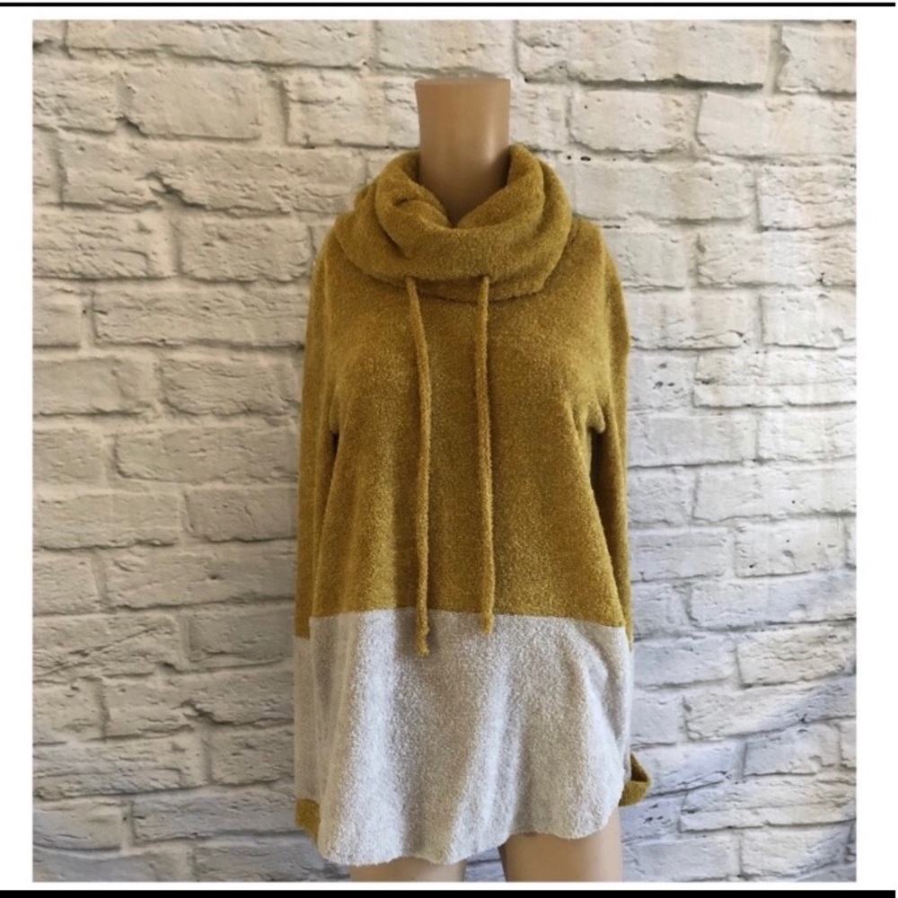 Mustard Yellow Cowl Neck Pullover